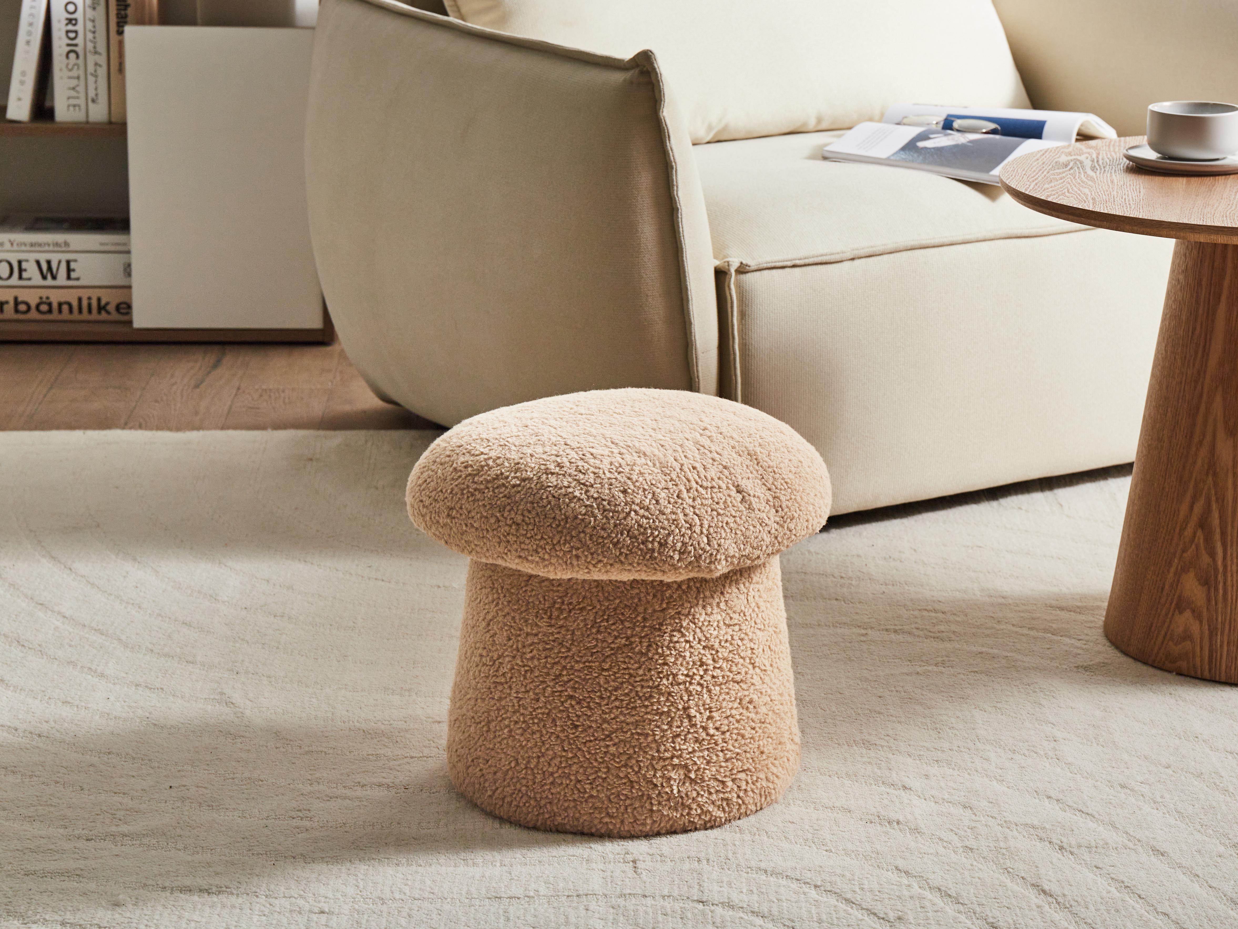 Poef EUFAULA Bouclé Beige