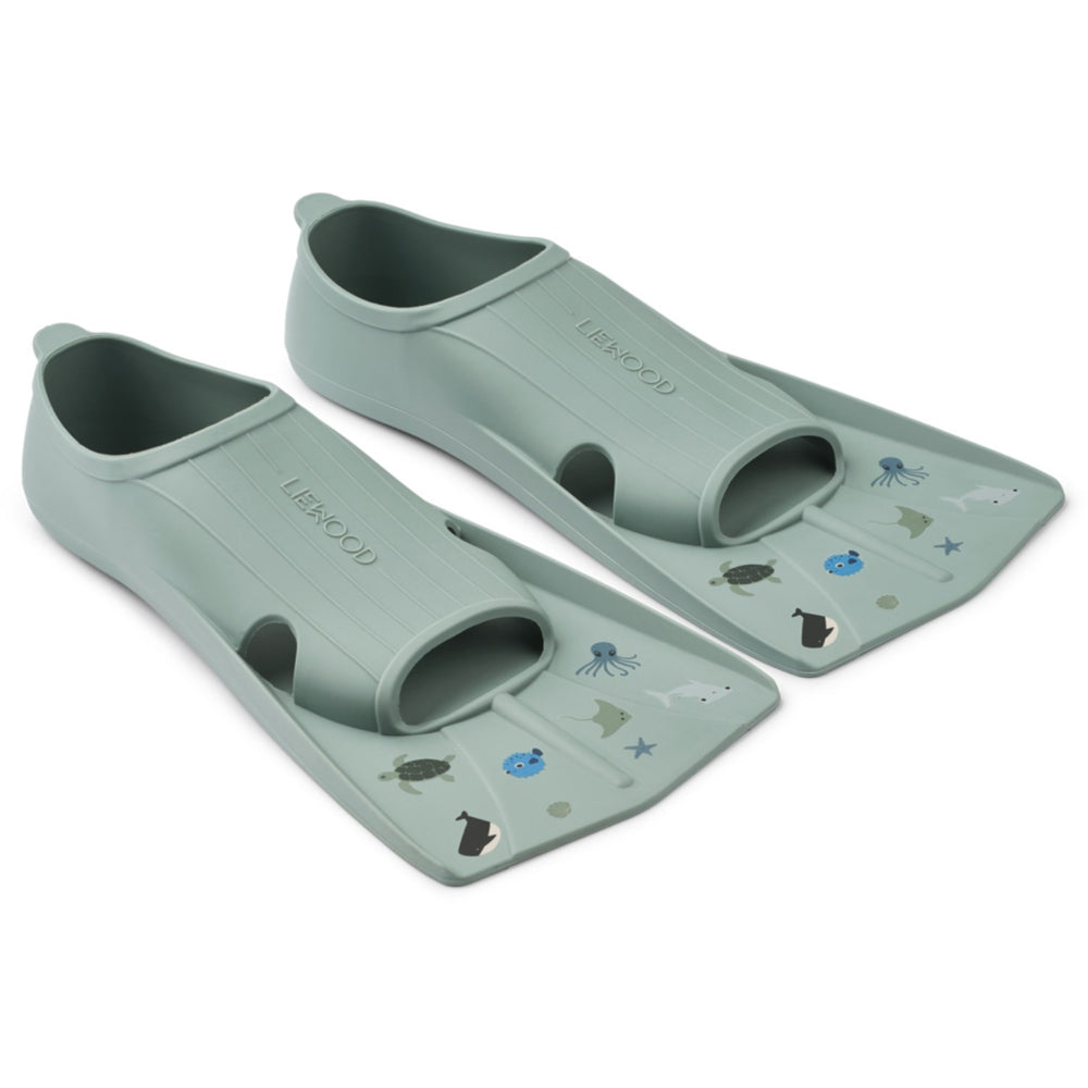 Køb LIEWOOD Sea / Peppermint Gustav Printed Swim Fins