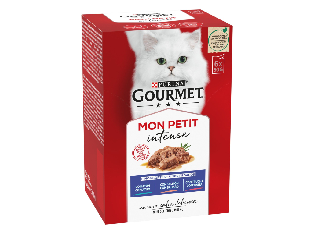 COMIDA HÚMIDA PARA GATO GOURMET MON PETIT COM PEIXE 6X50G
