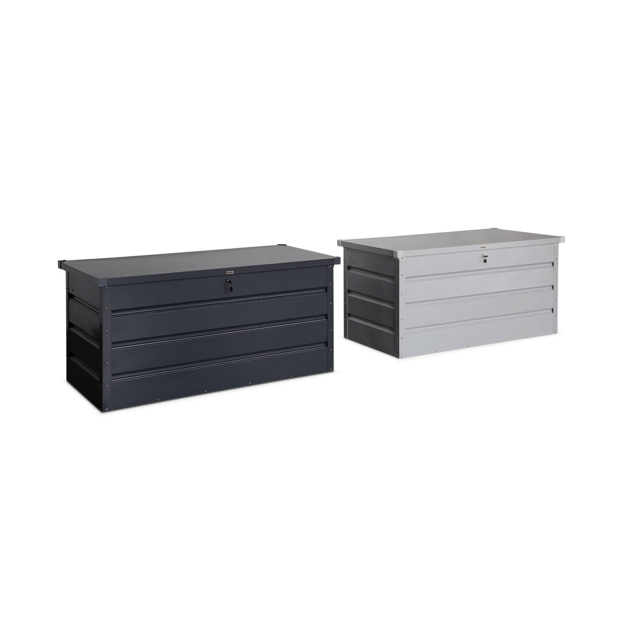 Coffre de jardin en métal - detroit- 385l anthracite