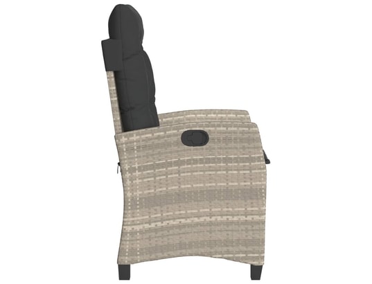 VIDAXL - Chaise inclinable de jardin coussins gris clair résine tress...