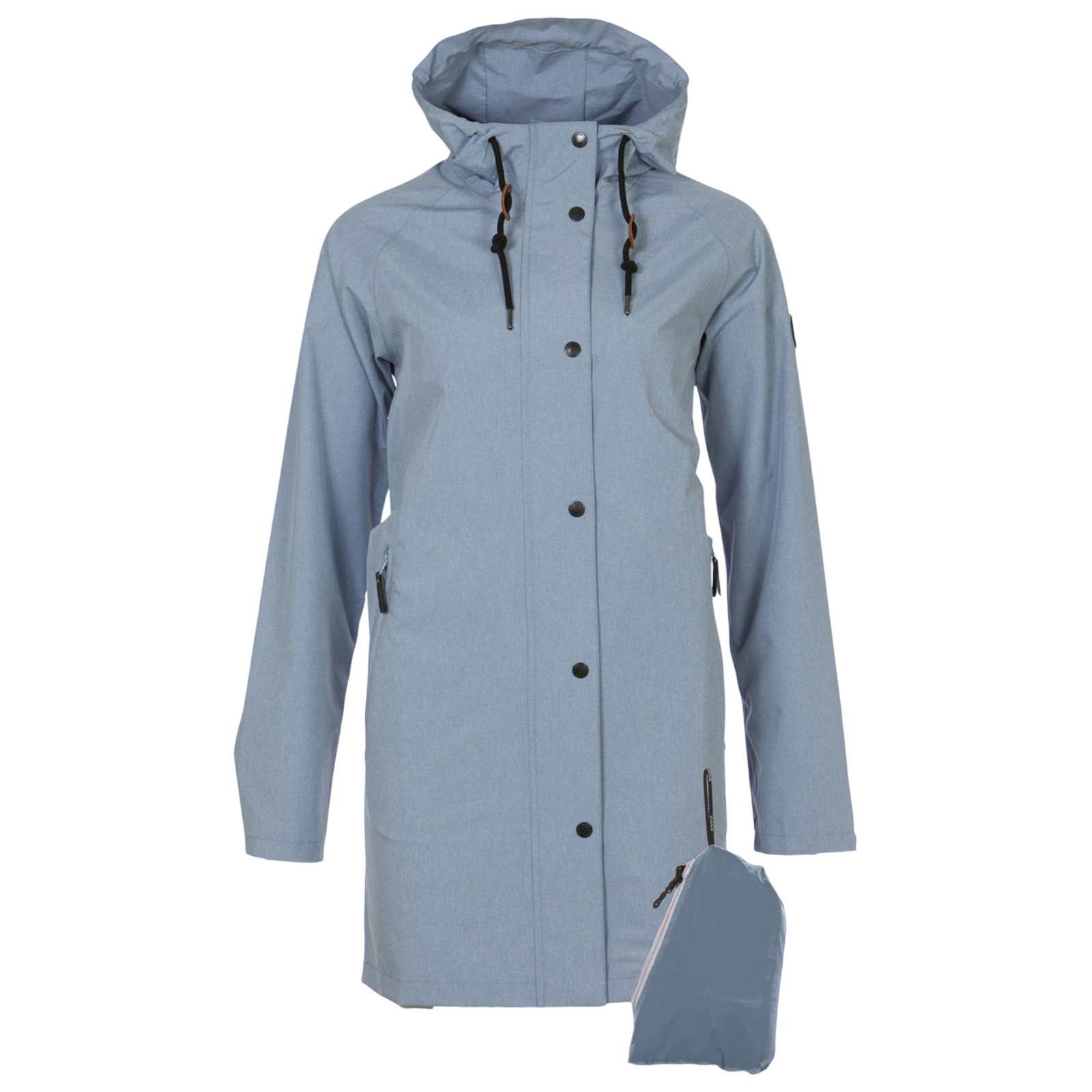Frauen Regenmantel Travelcoat faded denim
