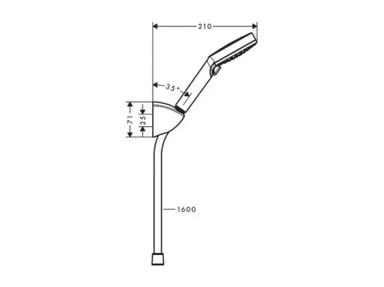 Ensemble support mural et douchette 100 Vario EcoSmart 9 l/min avec flexible de douche 160 cm chromé Hansgrohe Vernis Blend