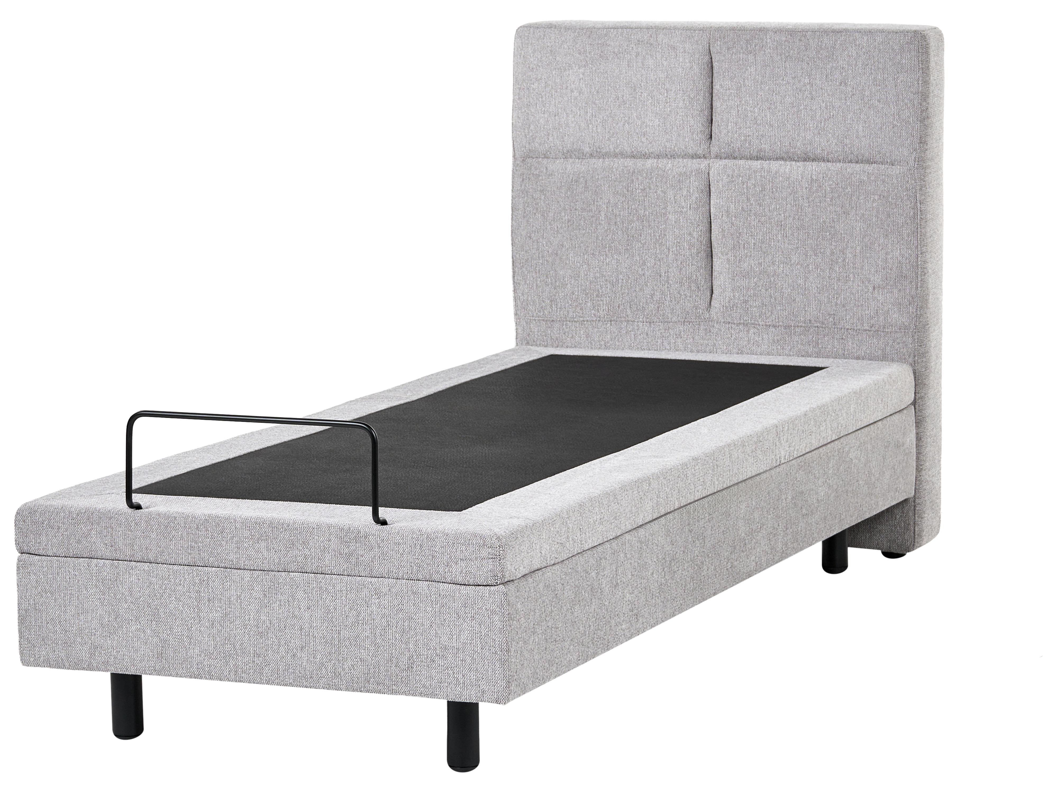 Verstelbaar bed Stof VICEROY 90 x 200 cm Lichtgrijs