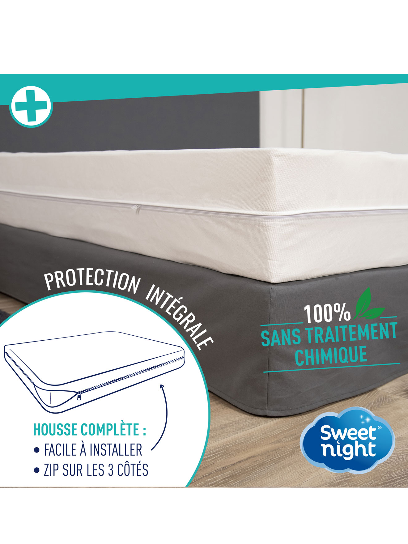 Housse de matelas anti-punaises de lit
