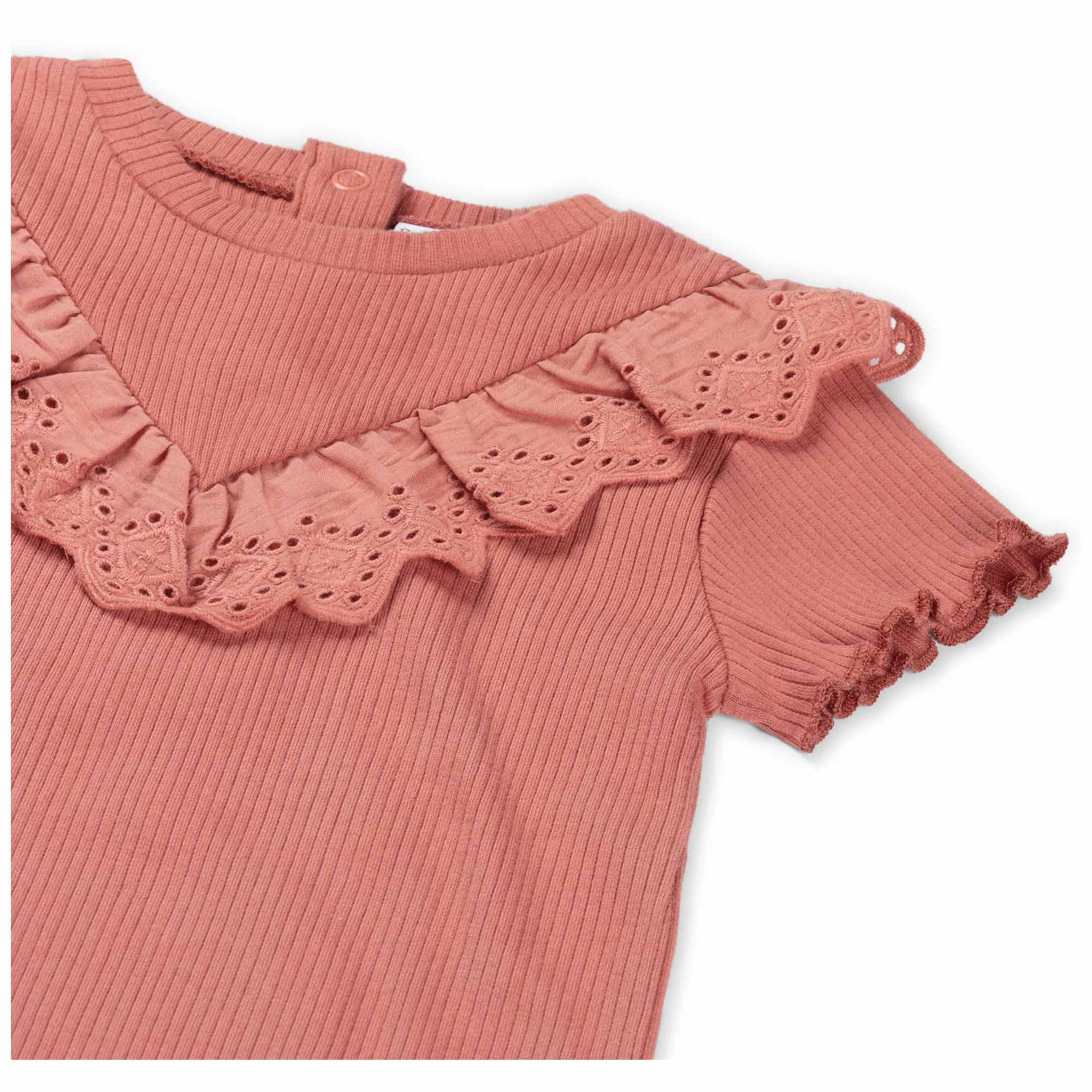 Prénatal peuter T-shirt korte mouwen effen roze