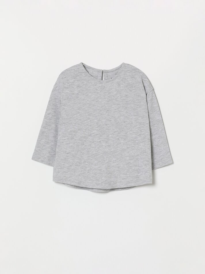 Pacote com 4 camisetas básicas de manga comprida - Azul Claro