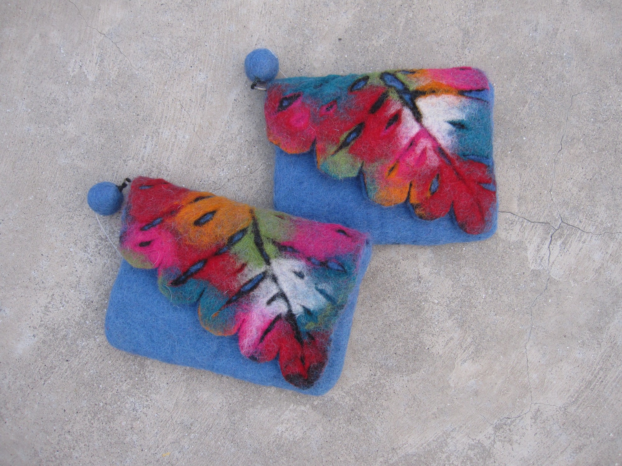 Filz-Etui 'Blatt', blau, H 12 cm, B 16 cm günstig bestellen