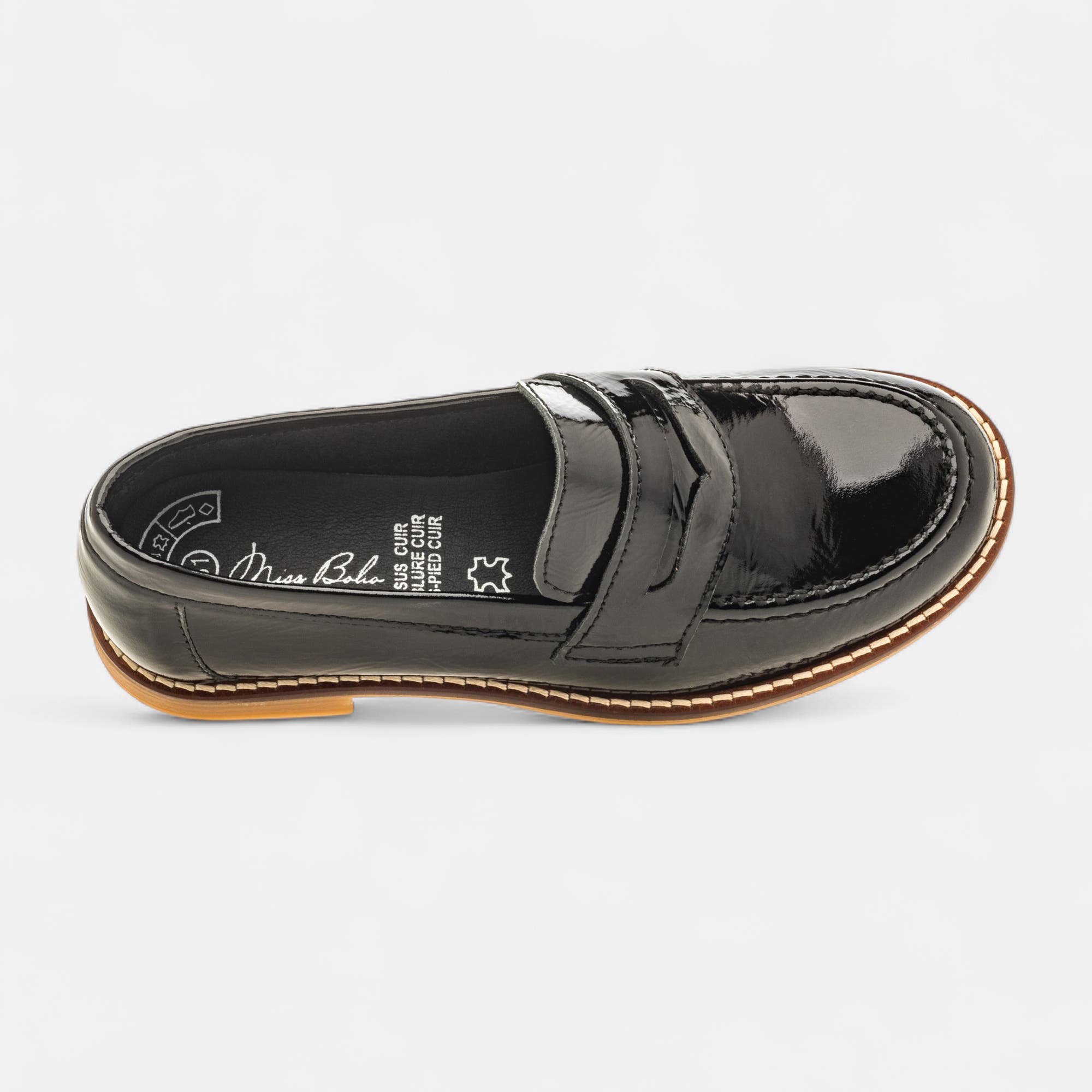 Mocassins Fille en cuir noir