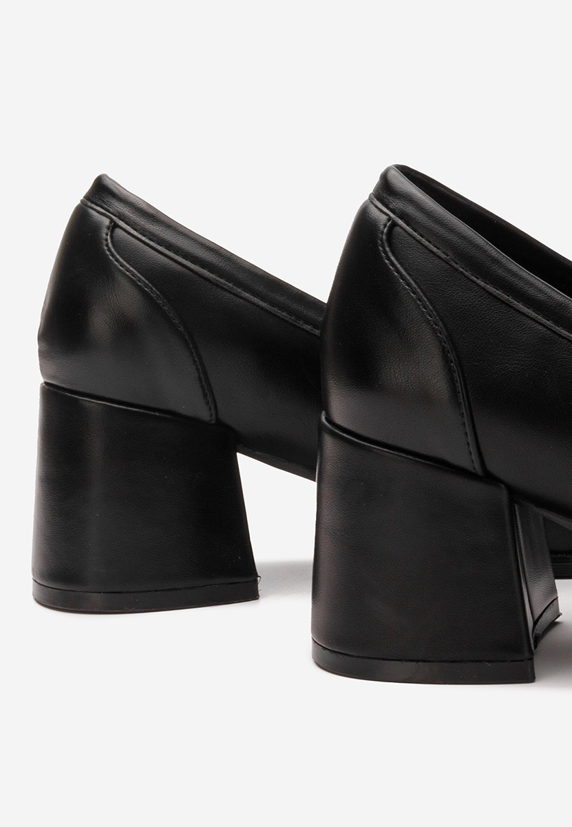 Mocassins à talon noirs Solina