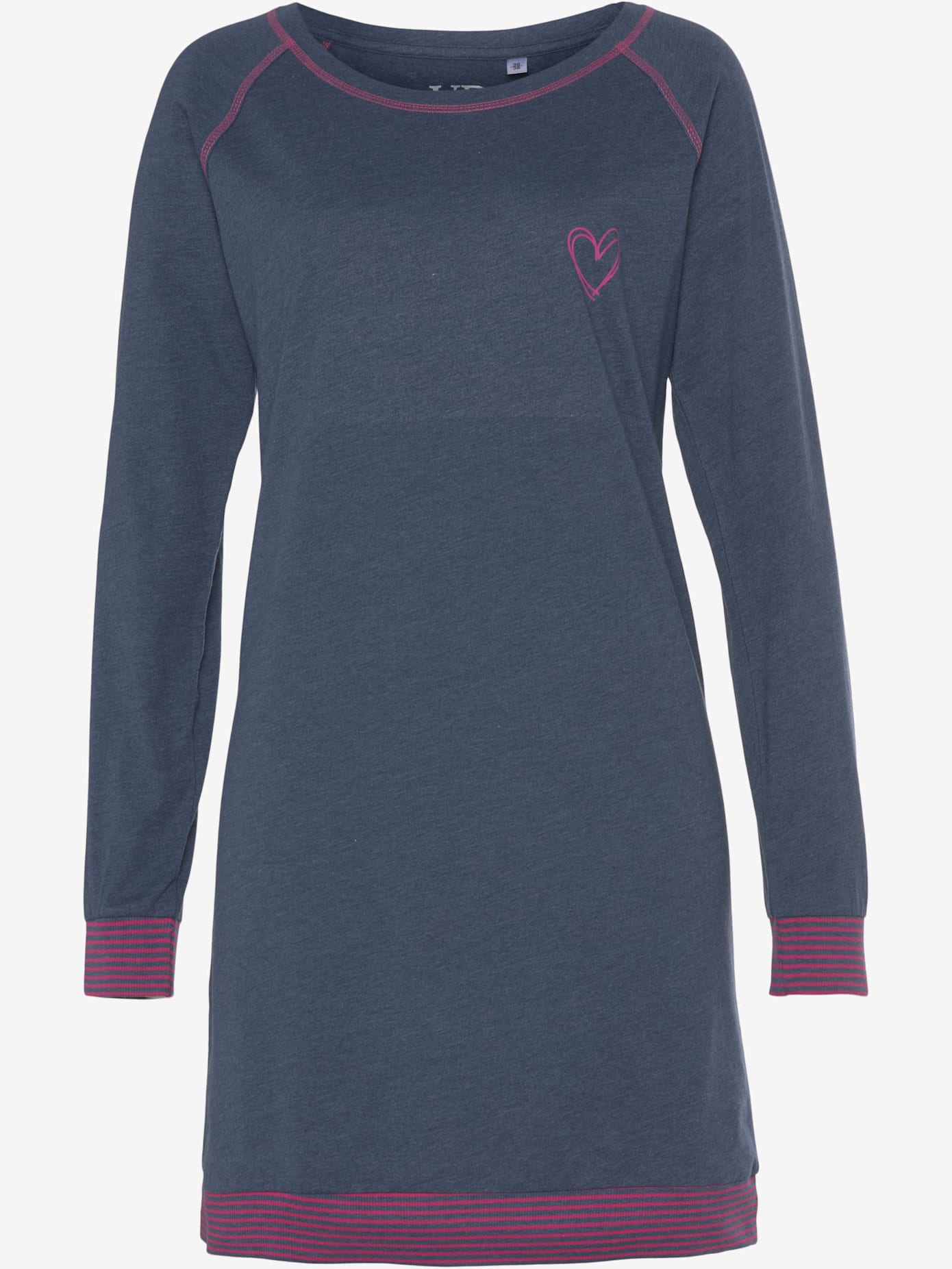 Chemise de nuit avec bords-côtes en fils teintés couleur fluo