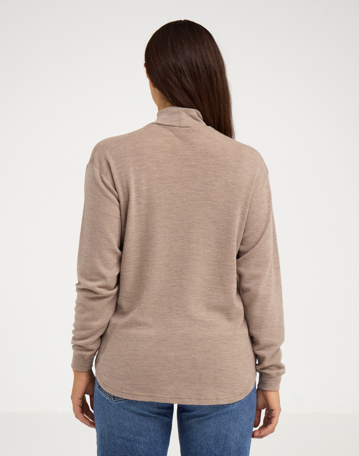 Shirt met hoge kraag van merinowol voor dames
