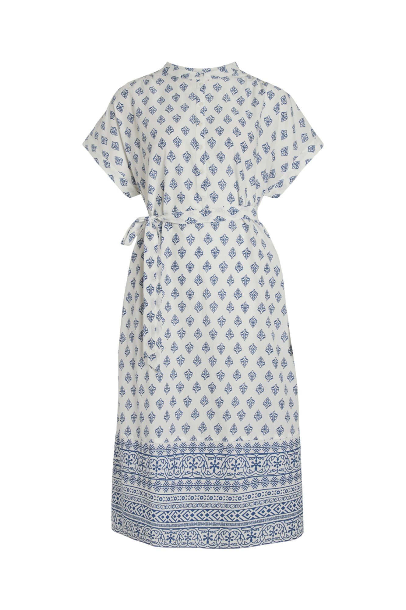 Vestido midi com gola mandarim - Branco