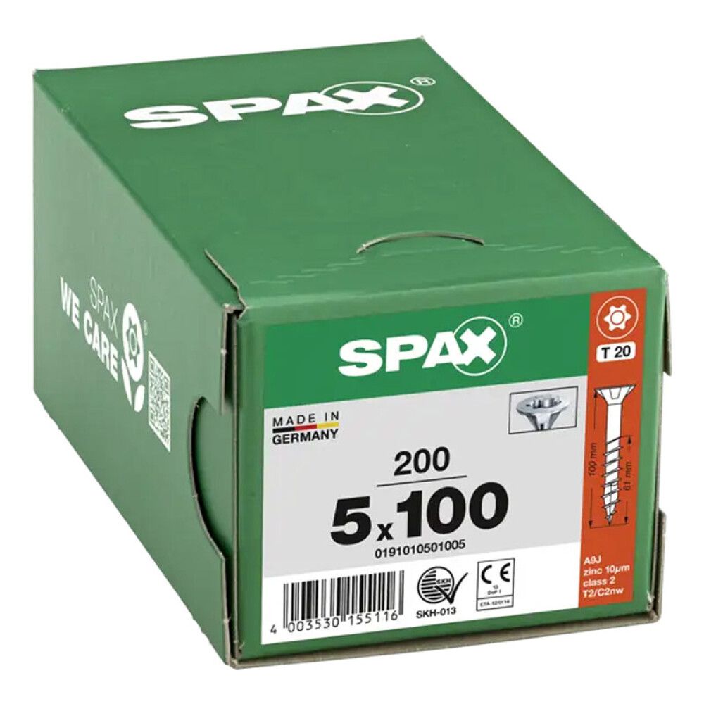 UNIVERSALSKRUE SPAX WIROX 5X100MM 200 STK