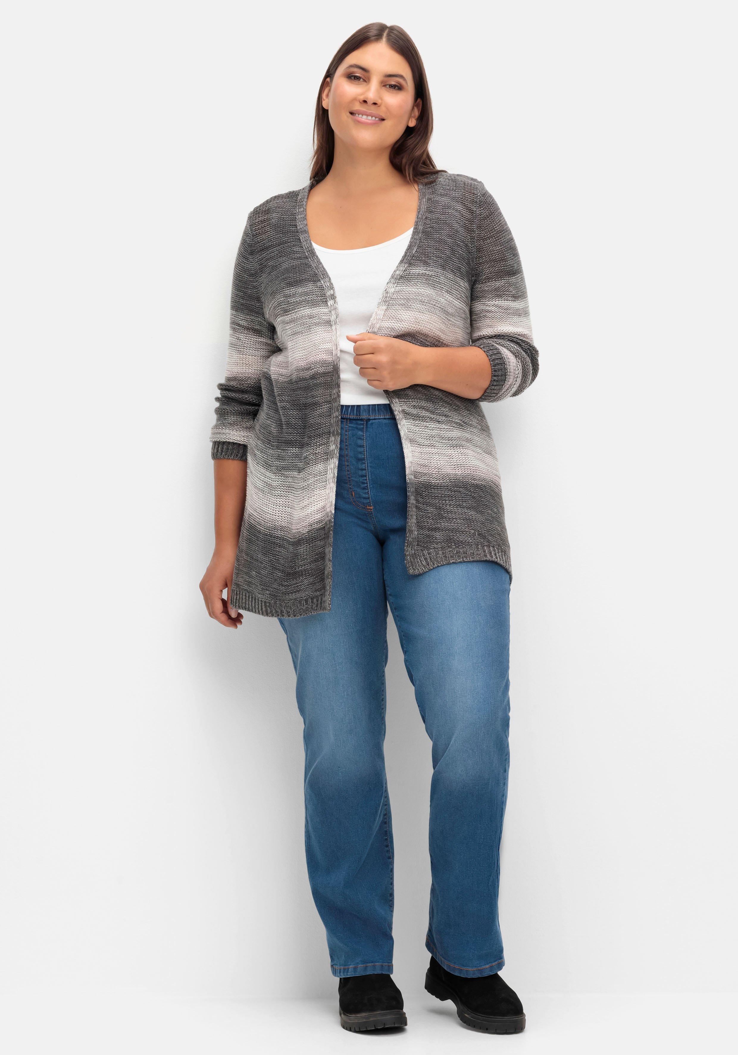 Bootcut-Jeans mit Komfortbund und Used-Effekten