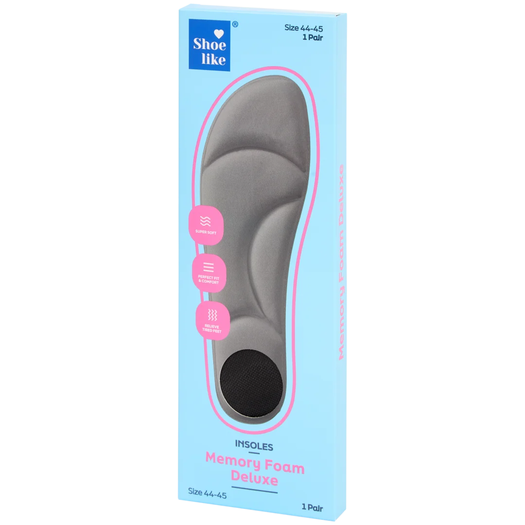 Shoe like memory foam inlegzolen Maten 38 - 45