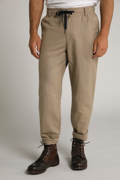 Leinenmixhose, Elastikbund, Basic Fit