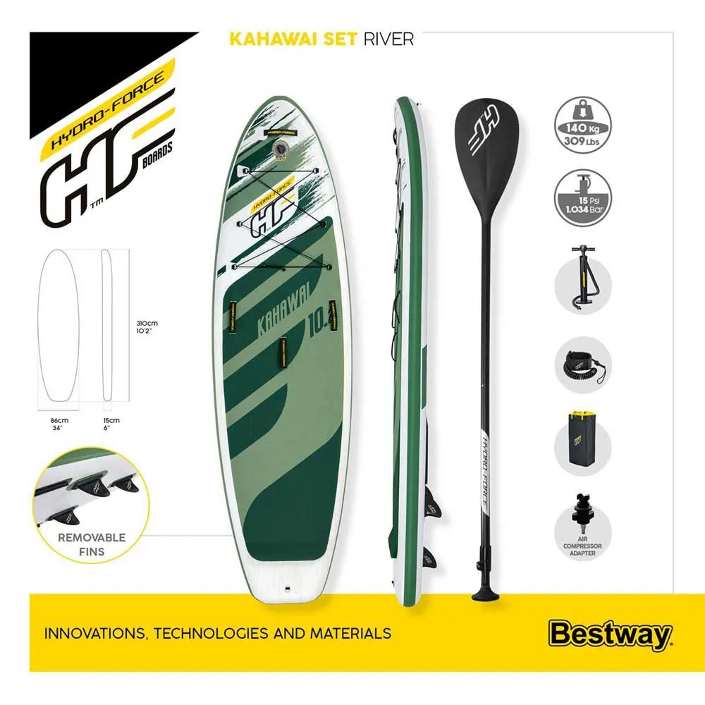 Bestway Hydro-Force Kahawai 10´2´´ Aufblasbares Paddle-Surf-Set