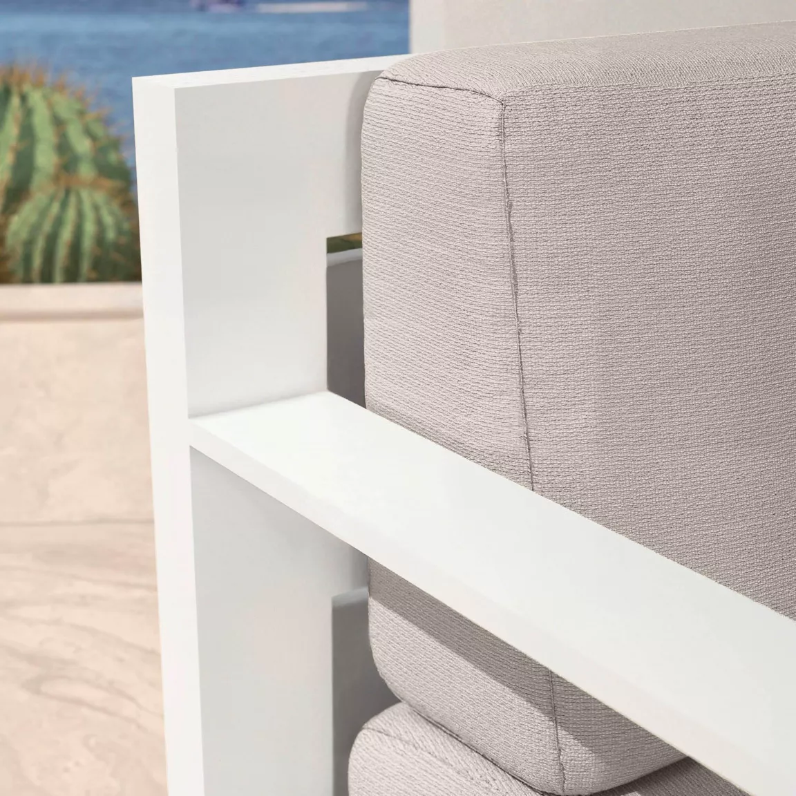 Canapé de jardin en aluminium 2 places Elba Blanc et taupe