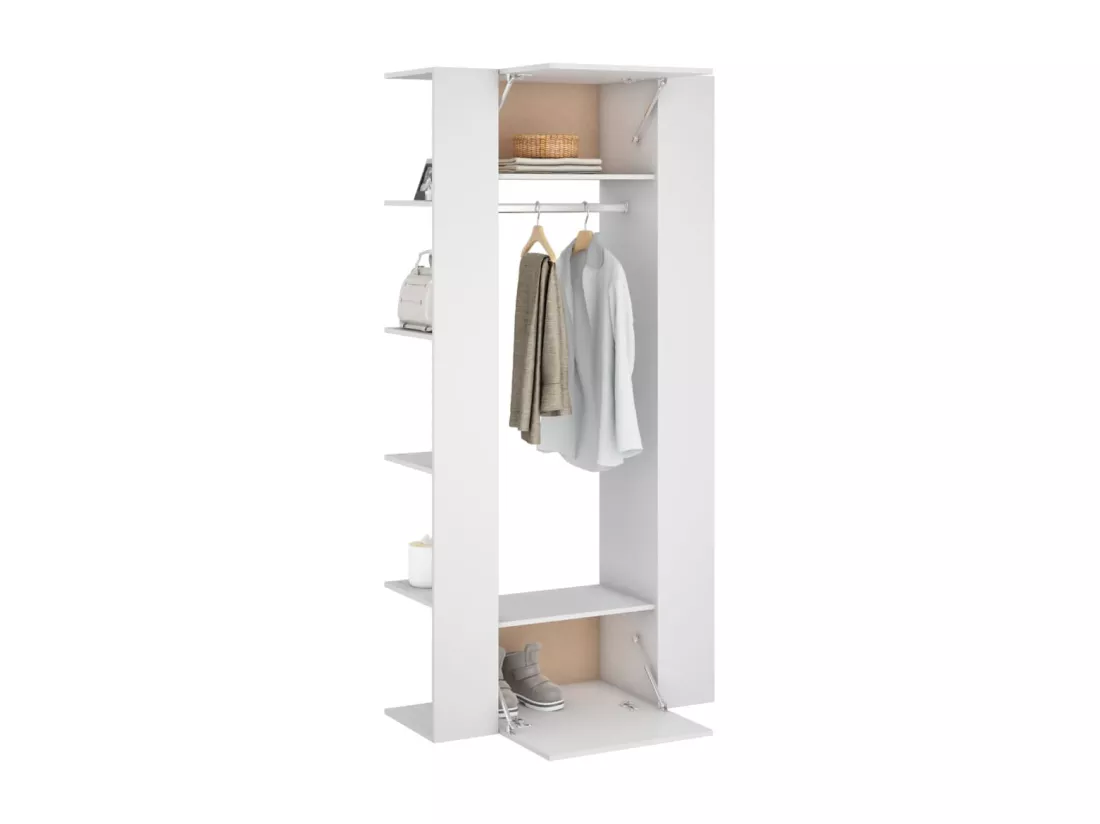 Armoires de couloir 2 pcs blanc Bois d'ingénierie