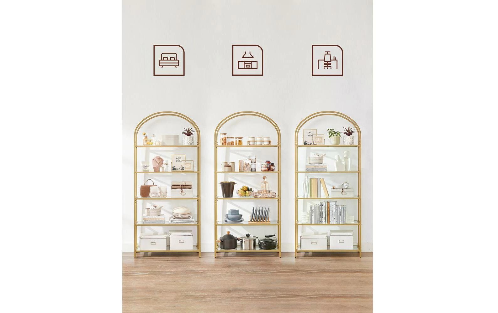 VASAGLE Regal »30.2 x 83 x 1 cm, Gold«