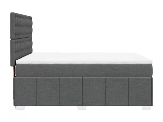 Sommier à lattes de lit avec matelas Gris foncé 160x200cm Tissu