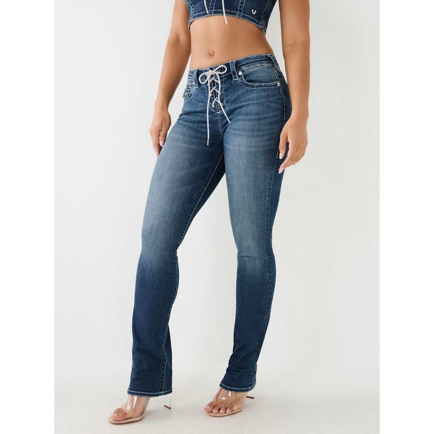 True Religion TR Crystal Lace Up Billie Jeans