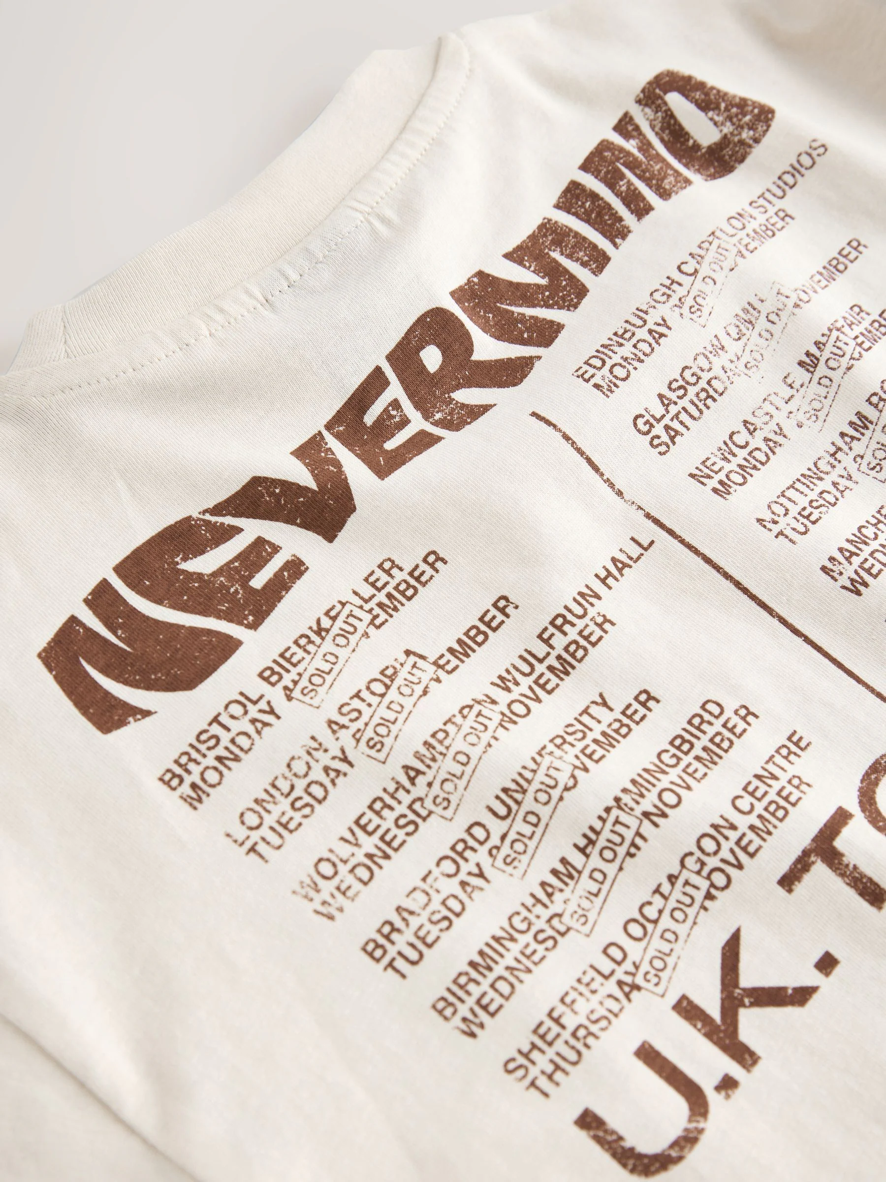Crème Nirvana - T-shirt met korte mouwen en bandprint (3mnd -8jr)