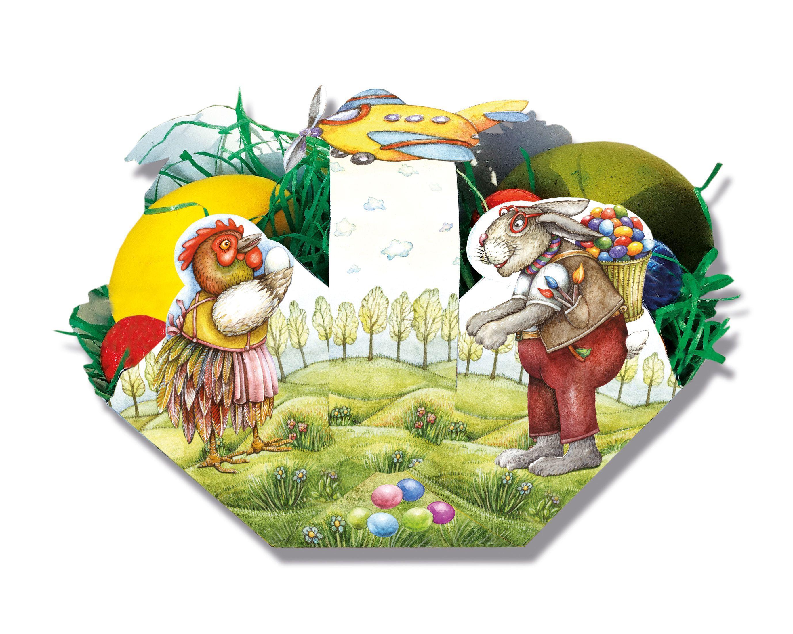 Ostern Bastelbogen Körbchen und Eierbecher