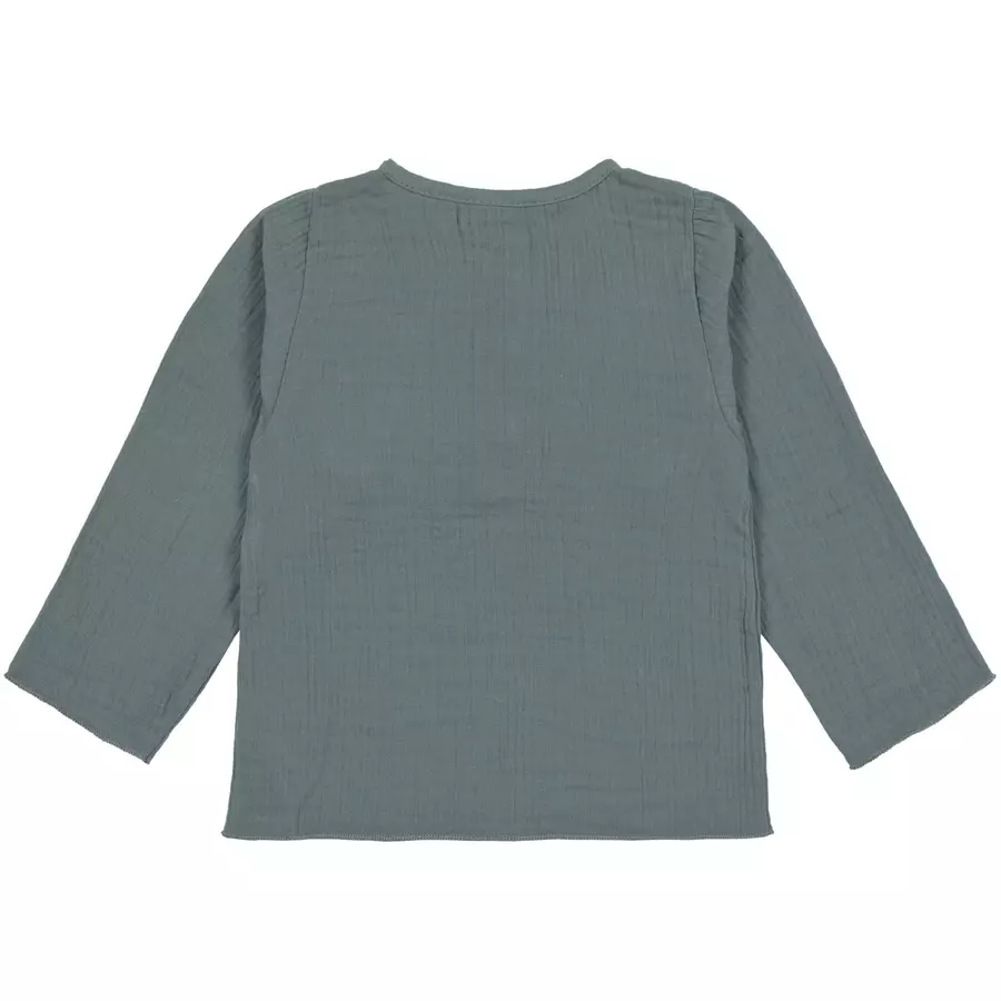 LÄSSIG Musselin Langarmshirt petrol green