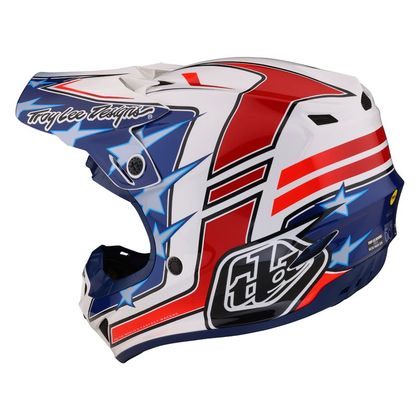 Casque cross TroyLee design SE4 POLYACRYLITE FLAGSTAFF MIPS 2024 - Blanc