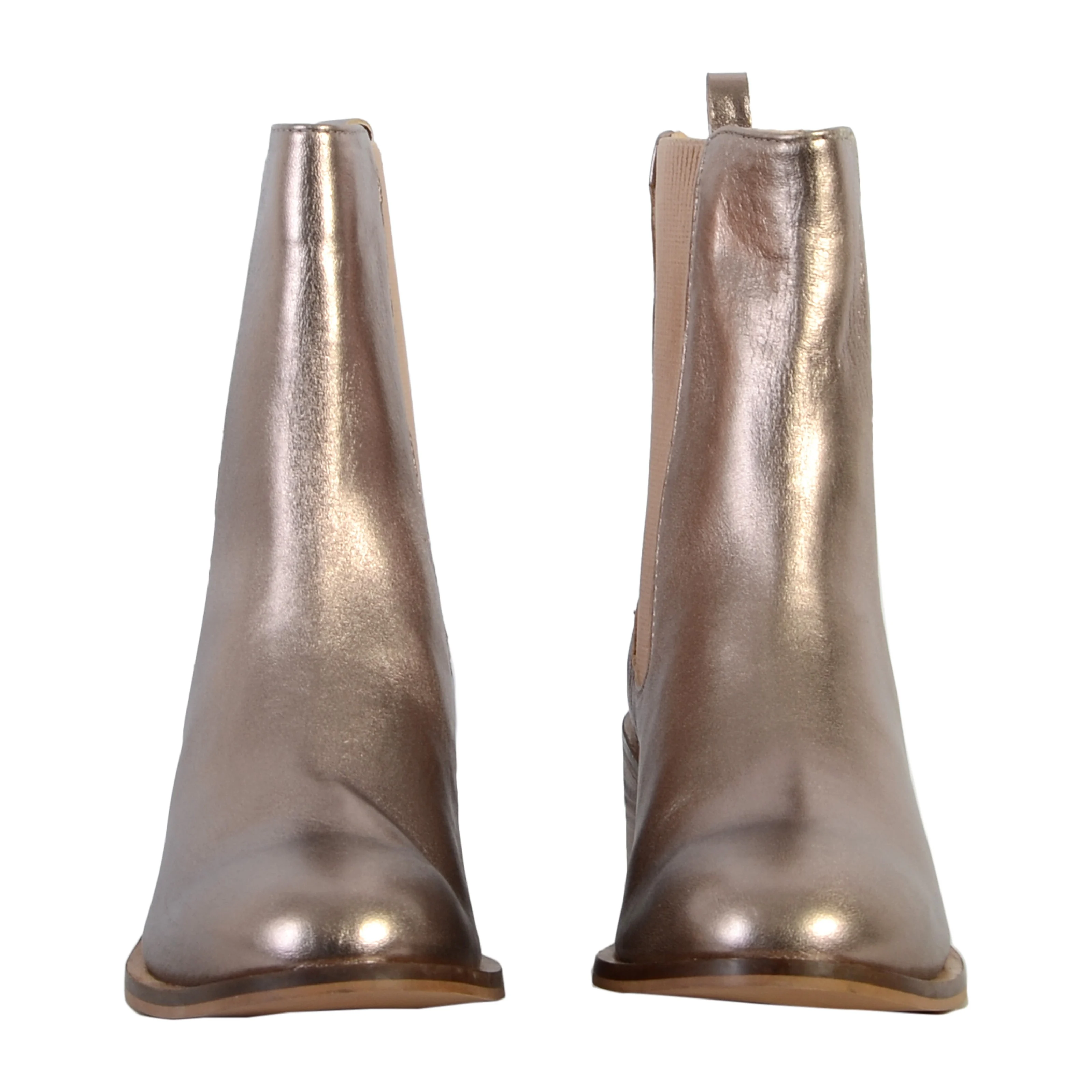 Bottines en cuir | Doré