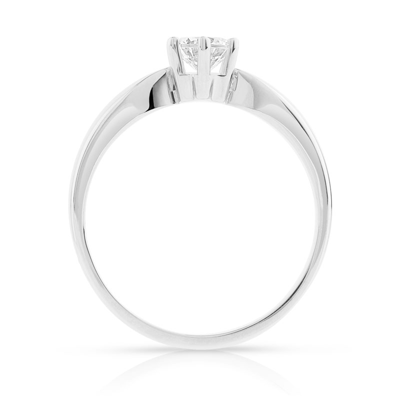 Bague Solitaire or 750 blanc diamant 0.40 ct H/SI