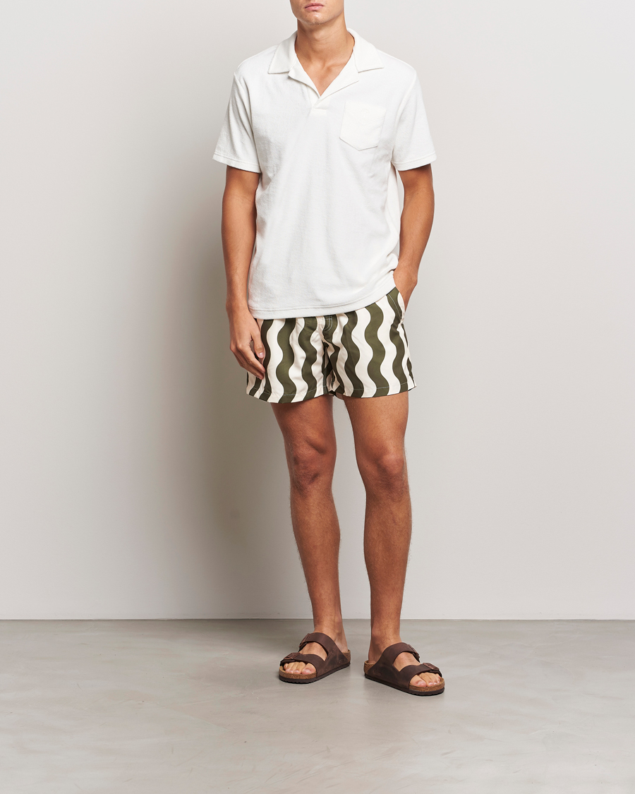 OAS Forest Waver Swim Shorts Green/White