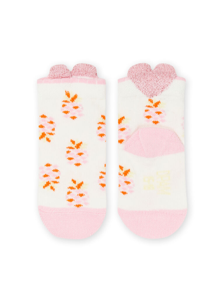 Chaussettes écrues à imprimé ananas