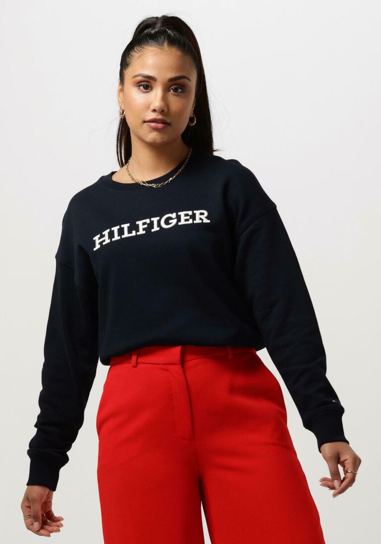 TOMMY HILFIGER blauwe tommy hilfiger sweater reg monotype emb sweatshirt