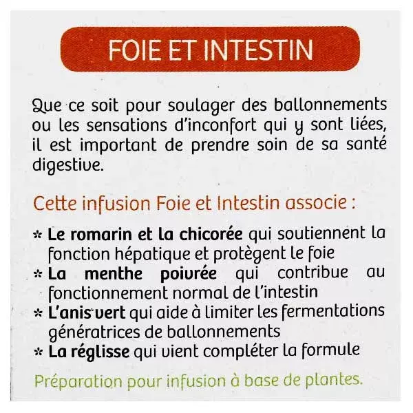 Vitavea - BioNutrisanté - Infusion Foie et intestin - 20 sachets