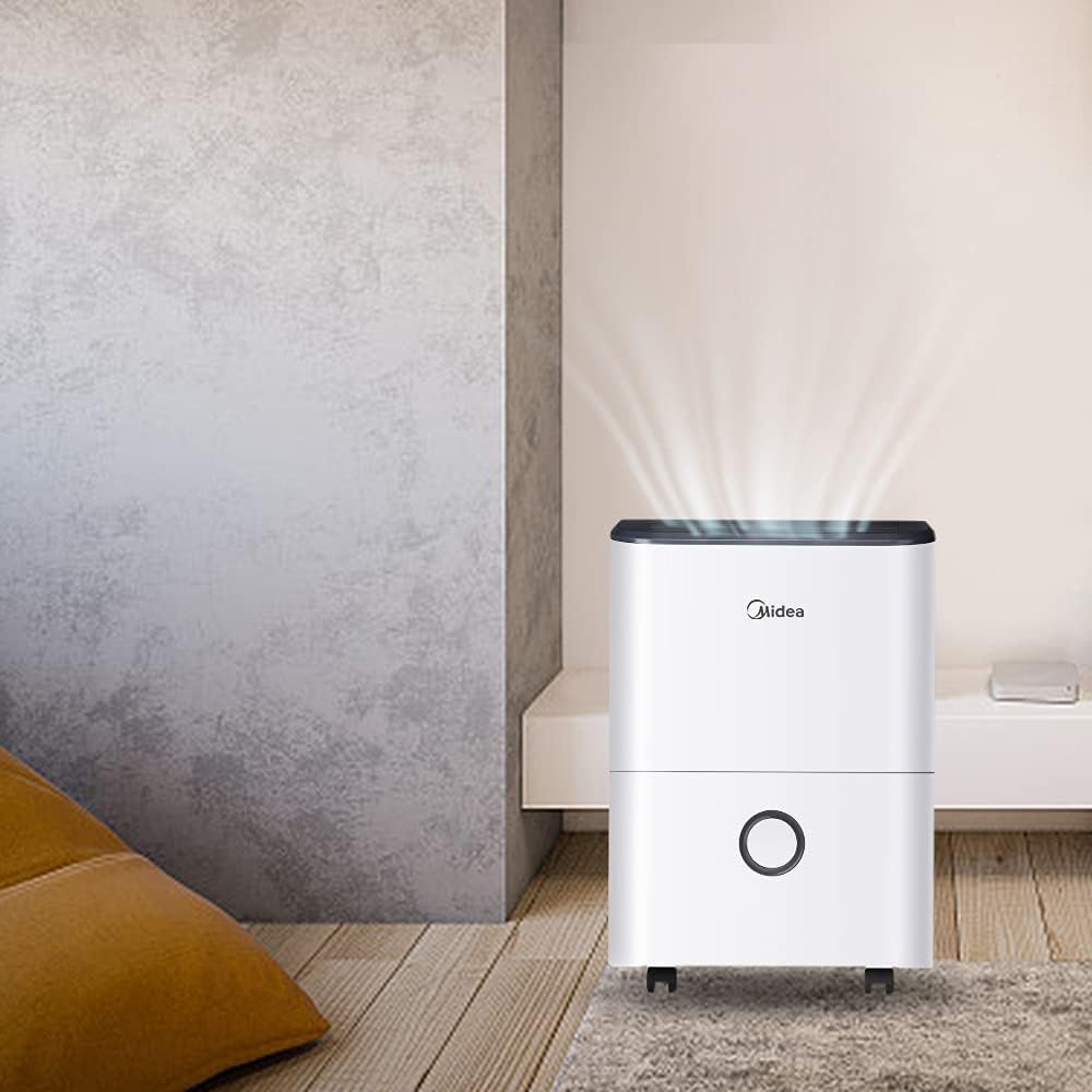 Midea Luftentfeuchter, 20L/24h, Raumgröße ca.100m³(40m²), DF-20DEN7-WF, APP-fähig, 24H Timer, Wassertank 3L, Weiß