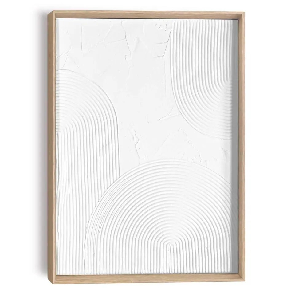 Schilderij 3D Art Thin Comb - 40x30cm - Wit