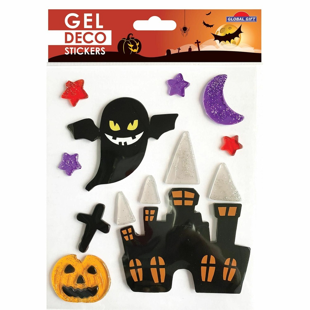 Stickers gel halloween - château hanté