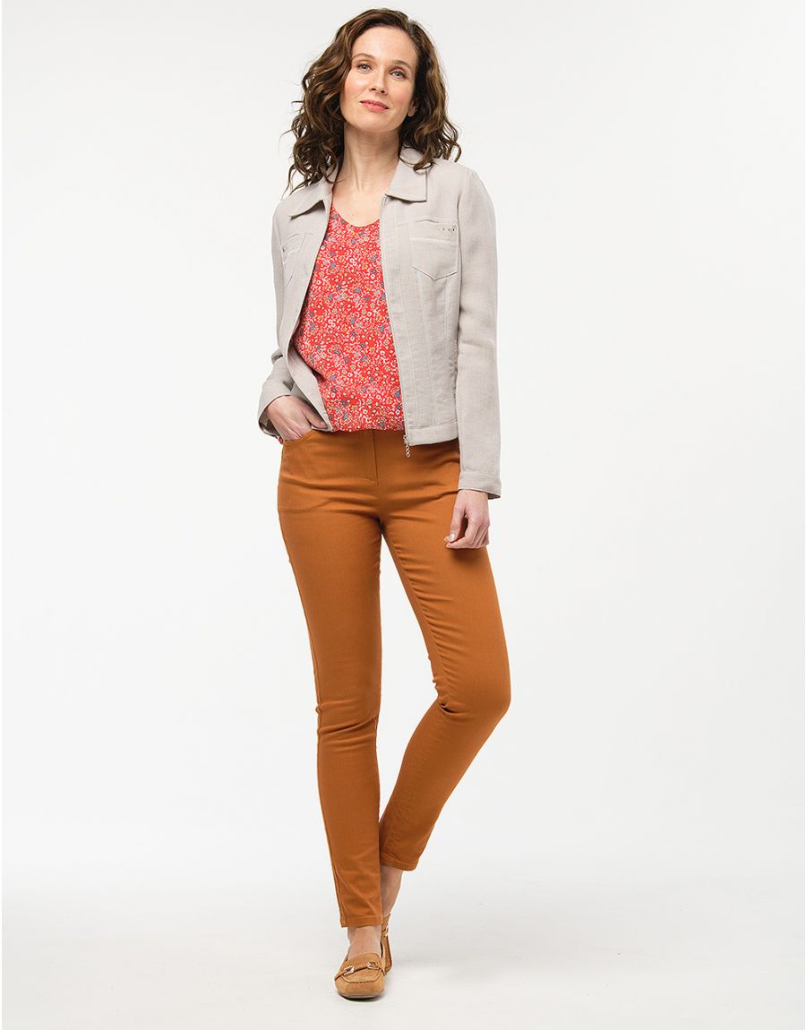 Blouse volantée rouge