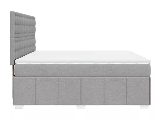 Sommier à lattes de lit avec matelas Gris clair 180x200cm Tissu