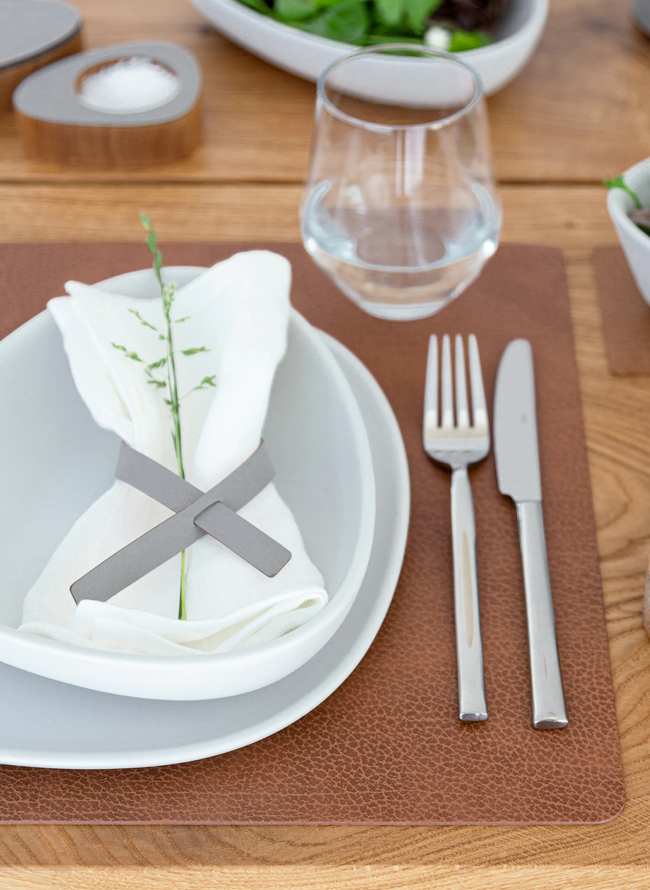 LINDDNA Tischset SQUARE L aus Leder
