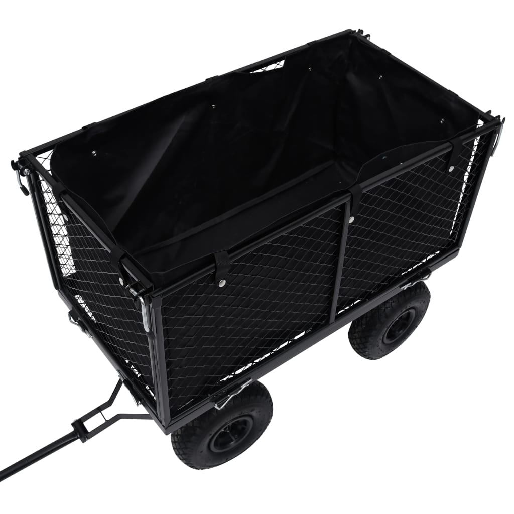 Bâche de chariot de jardin noir 81x41x40 cm tissu