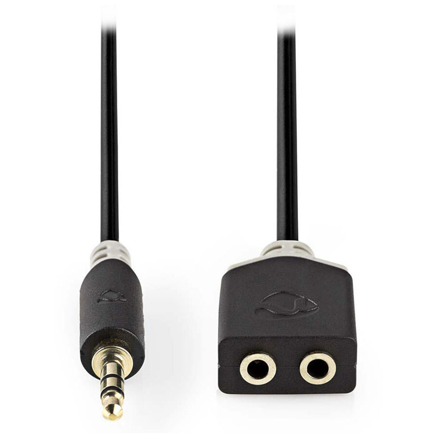 NEDIS Câble Audio Stéréo 3.5mm Mâle/Femelle - 20 cm
