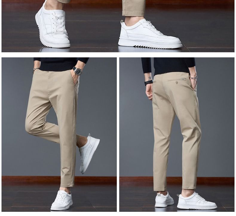 Andrei - Mid Rise Plain Crop Slim Fit Broek