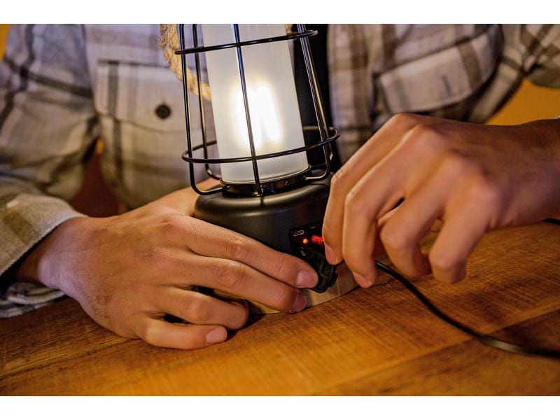 Brennenstuhl Campinglampe CAL 1 Akku Outdoor Lampe mit Hanfseil und Bambussockel