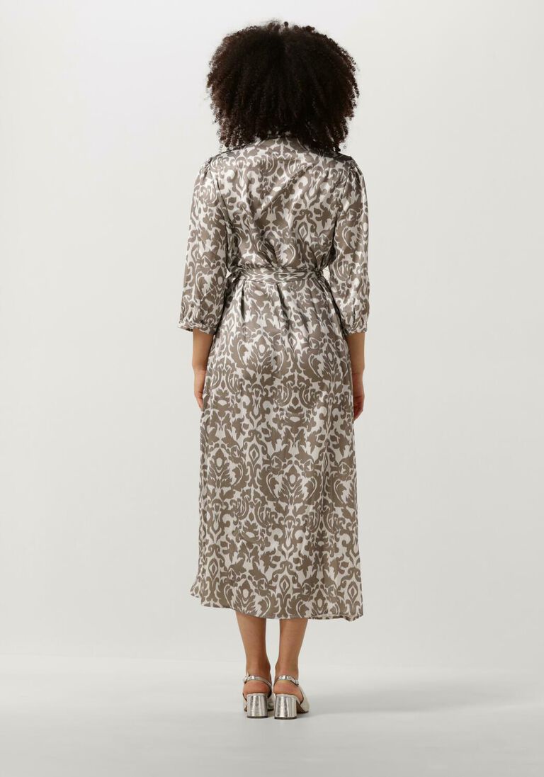 NOTRE-V taupe notre-v midi jurk satin dress one