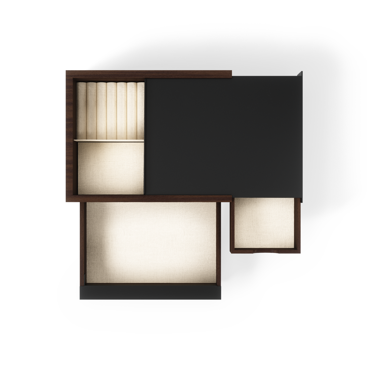 Juwelenbox Stowit zwart walnoot hout L
