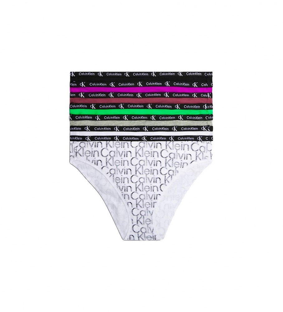 Conjunto de 7 calcinhas clássicas multicoloridas da Calvin Klein